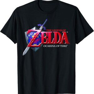 Nintendo Zelda Ocarina of Time Classic Logo Graphic T-Shirt T-Shirt Size Small